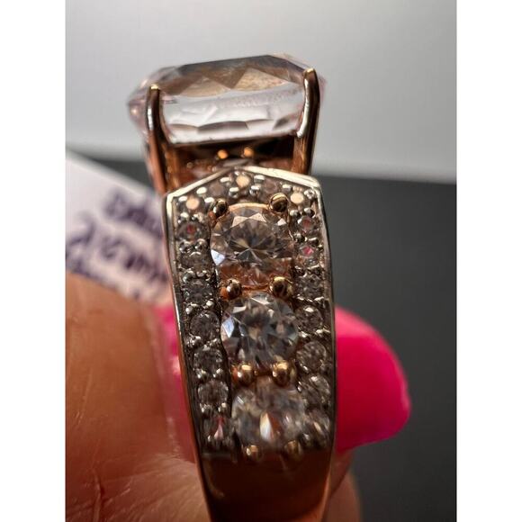 Pink Kunzite Rose Gold Over Sterling Silver Ring size 9 - Picture 8 of 10